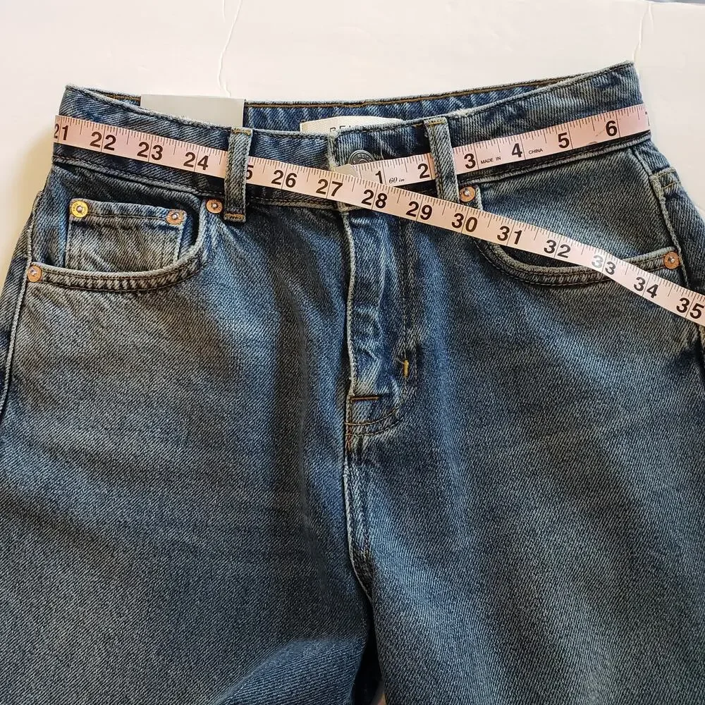 Reiss Medium Blue Elle‎ High Rise Straight Jeans Women's 24